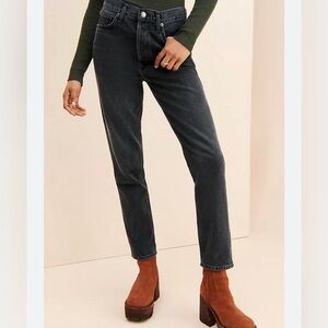 Agolde “Fen” Dark Gray Straight Leg Jeans